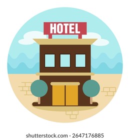 Hotel vector icon. Travel. Summer. Summertime. Holiday. Vacation, eps 10