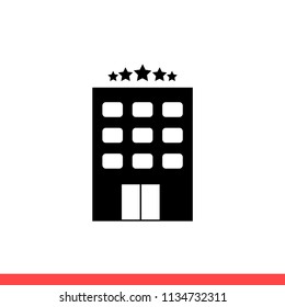 Hotel vector icon, travel symbol. Simple, flat design for web or mobile app