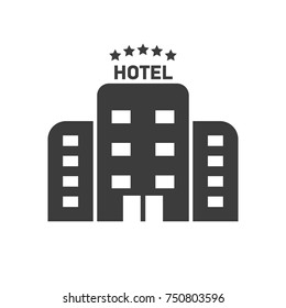Hotel vector icons. Flat black vector illustration on white background.