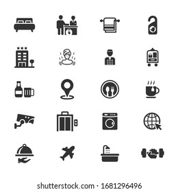 Hotel vector icons on white background