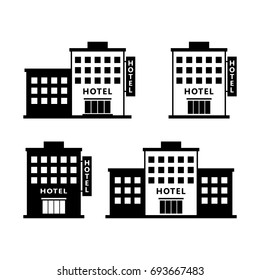 Hotel vector icons on white background    