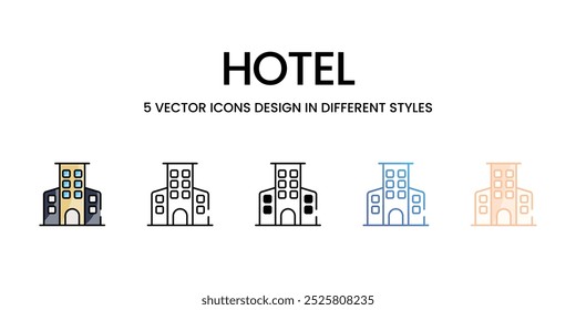 Hotel vector icons set stock illustration