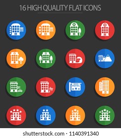 hotel vector icons for web and user interface design