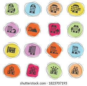 hotel vector icons for web and user interface design
