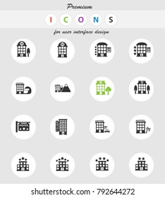 hotel vector icons for web and user interface design