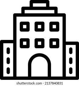 Vektorgrafik des Hotels einzeln auf transparentem Hintergrund. glyph-Vektorsymbole für Konzept- oder Web-Grafiken.