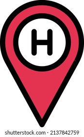 ilustración vectorial de hotel aislada en un fondo transparente. iconos vectoriales de glifo para el concepto o gráficos web.