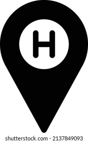 ilustración vectorial de hotel aislada en un fondo transparente. iconos vectoriales de glifo para el concepto o gráficos web.