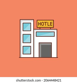 ilustración de hotel Vector sobre un fondo transparente. Símbolos de calidad premium. Icono de color plano de línea vectorial para el concepto y el diseño gráfico.