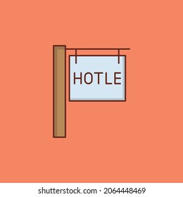 hotel Vector illustration on a transparent background. Premium quality symbols. Vector Line Flat color  icon for concept and graphic design.