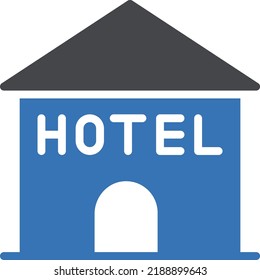Hotel-Vektorgrafik auf transparentem Hintergrund. Hochwertige Symbole. Glyphen Vektorsymbole für Konzept und Grafikdesign. 
