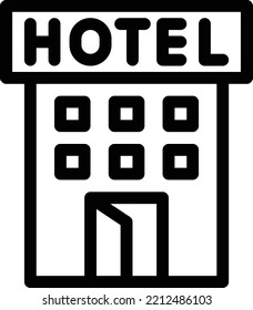 hotel  Vector illustration on a transparent background. Premium quality symmbols. Thin line vector icons for concept and graphic design.