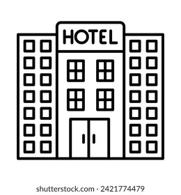 Hotel Vector Line Icon Design