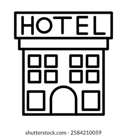 Hotel Vector Line Icon Design