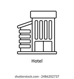 Hotel vector outline Design illustration. Symbol on White background EPS 10 File 