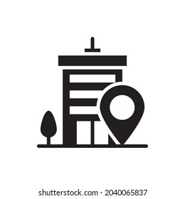 Hotel vector solid icon style illustration. Eps 10 file