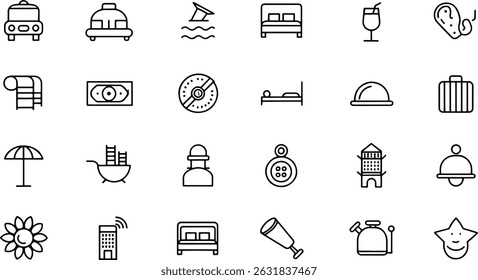 hotel web icons set hotel and vacation simple t.eps
