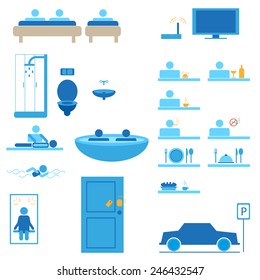 hotel web icons vector