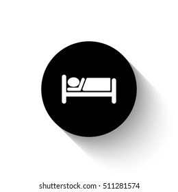 Hotel - white vector icon  with shadow
