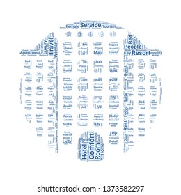 hotel word cloud. tag cloud about hotel