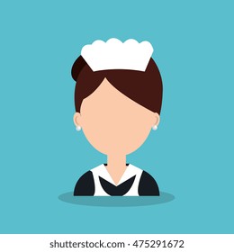 hotel worker housekeeper icon vector illustration design