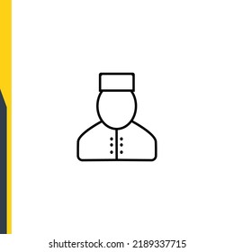 Hotel worker silhouette. Hotel uniform. Hotel and hotel service, line icon vector. Web icons