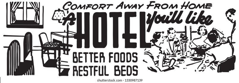 A Hotel You'll Like - Retro Ad Art Banner