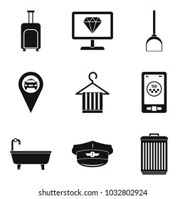 Hotelkeeper icons set. Simple set of 9 hotelkeeper vector icons for web isolated on white background