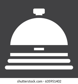 Hotell bell solid icon, Travel and tourism, reception service vector graphics, a filled pattern on a black background, eps 10.