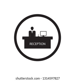 hotel,reception icon,vector for web,mobile and print