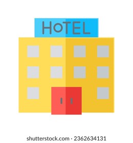 Hotels Flat Icon Travel And Tour Icon, Tourism Icon, Exploring World Icons