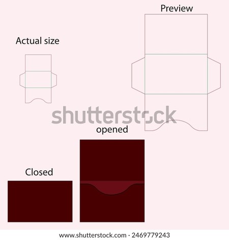 Hotel's Key Card Holder - Jacket template - Die cut for room's key card