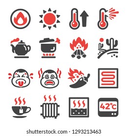 hot,heat icon set,vector and illustration