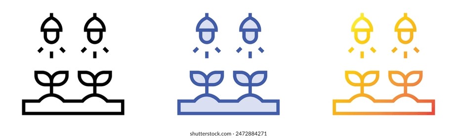 hothouse icon. Linear, Blue Fill and Gradient Style Design Isolated On White Background