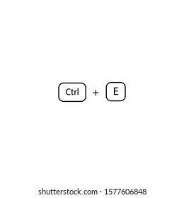 Hotkey combination Ctrl + E sign. Opens the Search panel, Align text to center sign