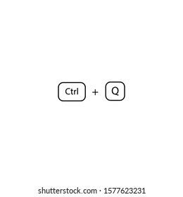 Hotkey combination Ctrl + Q sign. Exit sign