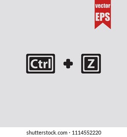 Hotkeys "Ctrl + Z" for gaming and programmisolated on grey background.Vector illustration.