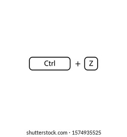 Hotkeys. Ctrl + Z. Undo sign. Keyboard shortcut to undo the last committed action