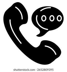 Estilo de Vector de icono 3d de línea directa para la interfaz de usuario de comunicación Estilo relleno negro.
