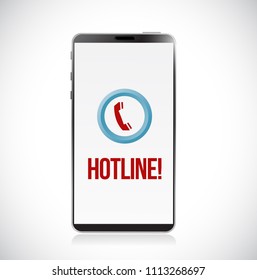 hotline app icon on smartphone. Vector Illustration. isolated over white