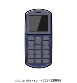caricatura de teléfono con botón de línea directa. llamada de símbolo, señal del botón de la línea de teléfono de línea directa de la celda web. ilustración vectorial de símbolo aislado