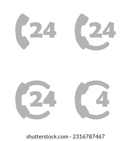 hotline icon, 24 7, on a white background, vector illustration