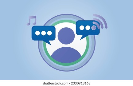 Hotline icon Concept of asking , tech, callback, FAQ, feedback, ecommerce, human operation.on blue background.Vector Design Illustration.