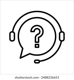 icono de línea directa, línea de cambio lineal plana espesor operador simple logotipo gráfico diseño único aislado en blanco, concepto de cliente.