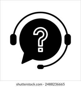 hotline icon, flat linear change line thickness simple operator logotype graphic unique design isolated on white, concept of client.