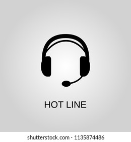 Hotline icon. Hot line symbol. Flat design. Stock - Vector illustration
