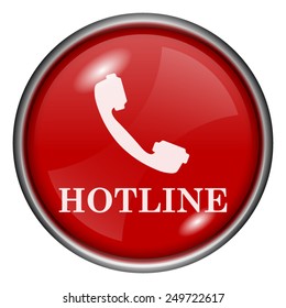 Hotline icon. Internet button on white background. 