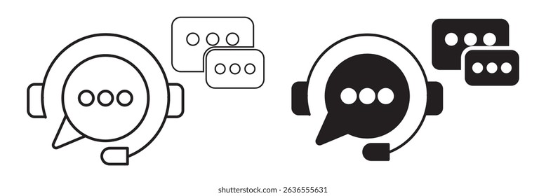 Hotline icon set. Simple operator logotype graphic unique design isolated on white background.