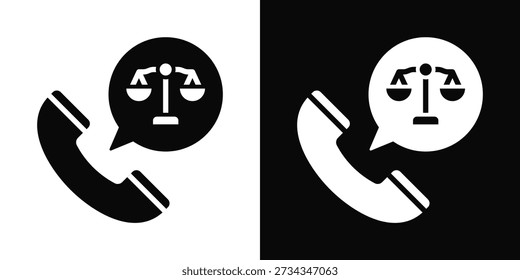 Hotline Icon White And Black Background Style