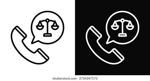 Hotline Icon White And Black Background Style